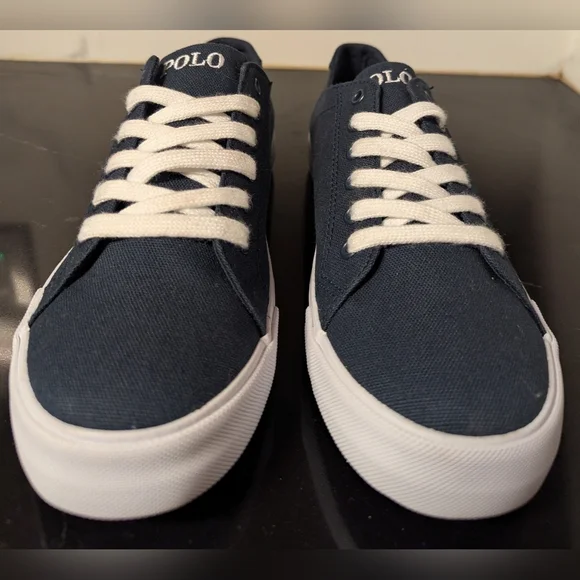 Polo Ralph Lauren Slater Canvas Low-Top Sneakers Junior Size 6.5 NWOT MSRP$69.95 - Picture 1 of 7